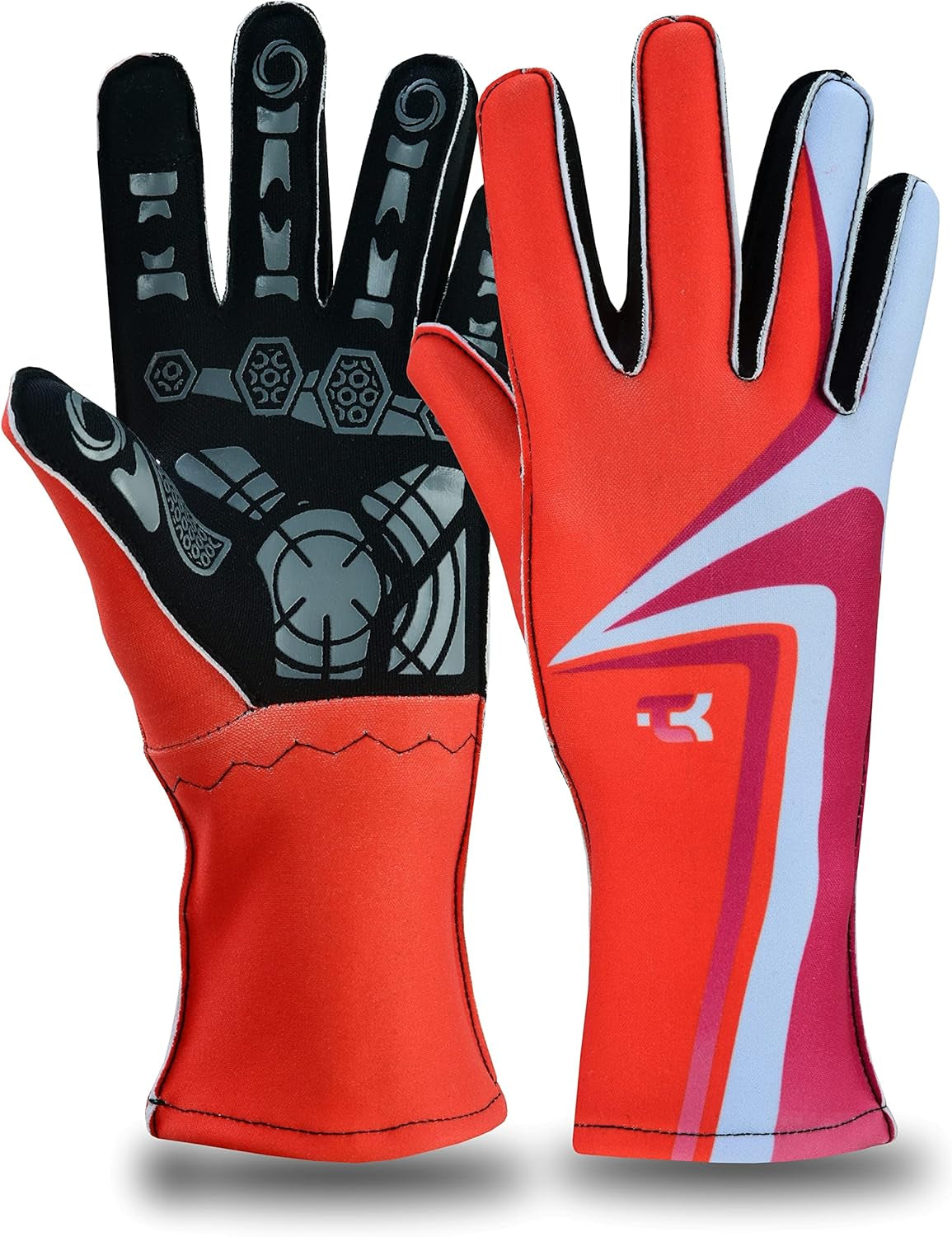 Karting Gloves Go-Kart Racing Gloves Rally Gloves Printed Design