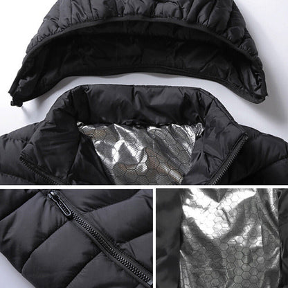 USB Heated Jacket for Men and Women - Electric Winter Coat with Heating Pad for Body Warmth