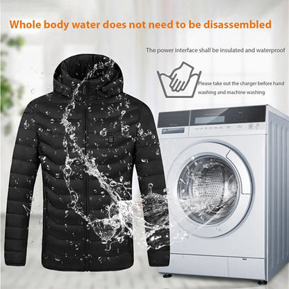 USB Heated Jacket for Men and Women - Electric Winter Coat with Heating Pad for Body Warmth