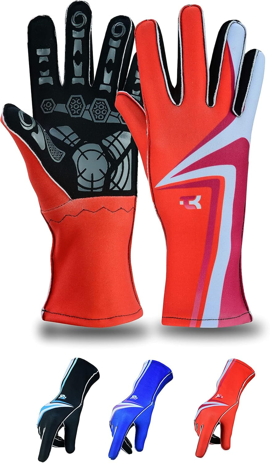 Karting Gloves Go-Kart Racing Gloves Rally Gloves Printed Design