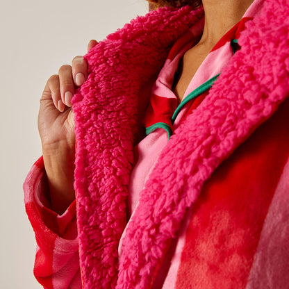 OHS Flannel Dressing Gown Soft Fleece Adults Unisex Thermal Winter Bathrobe