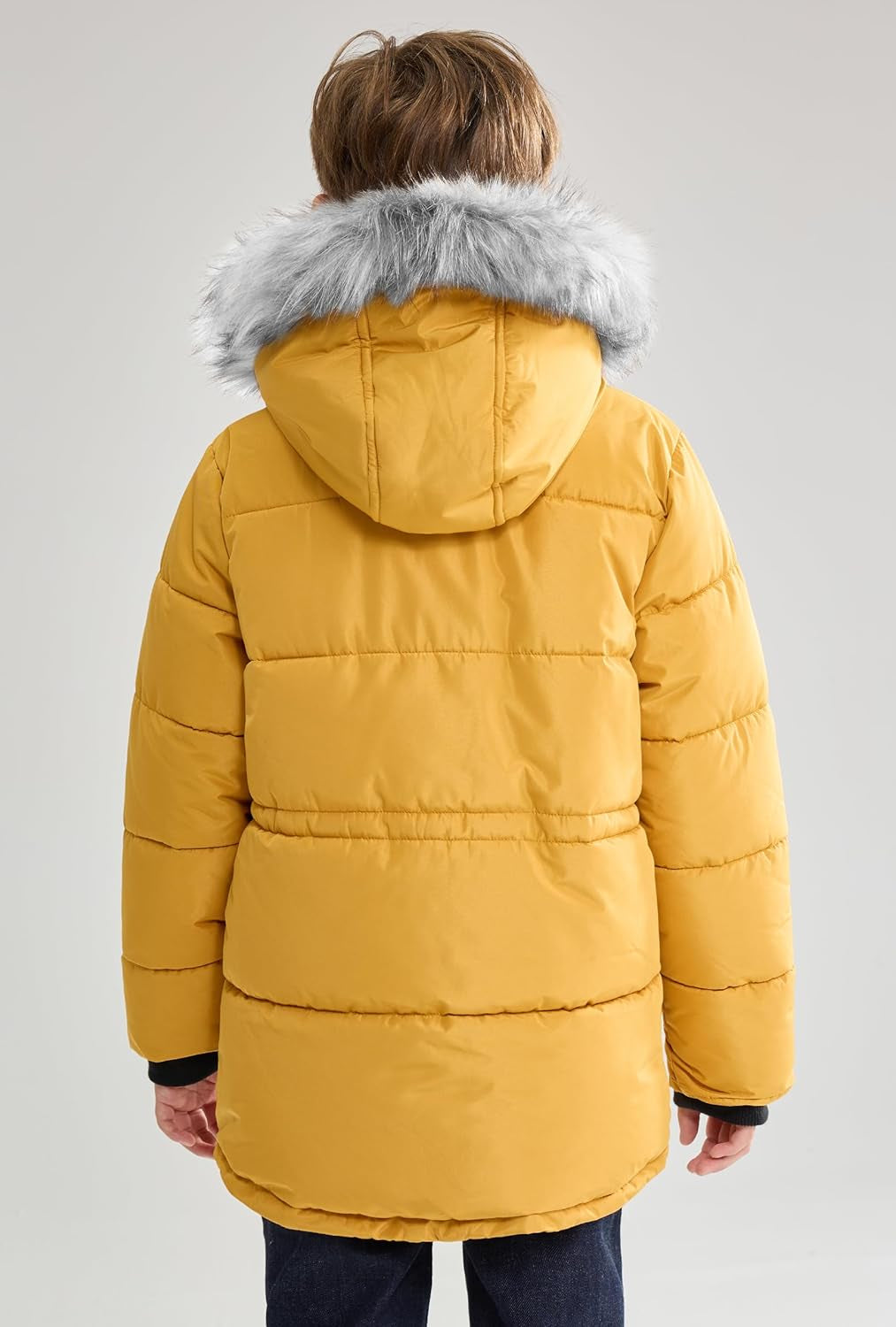 Boys Puffer Winter Coat Big Kids Heavyweight Sherpa Lined Fur Hooded Jacket Water-Resistant Snow Parka