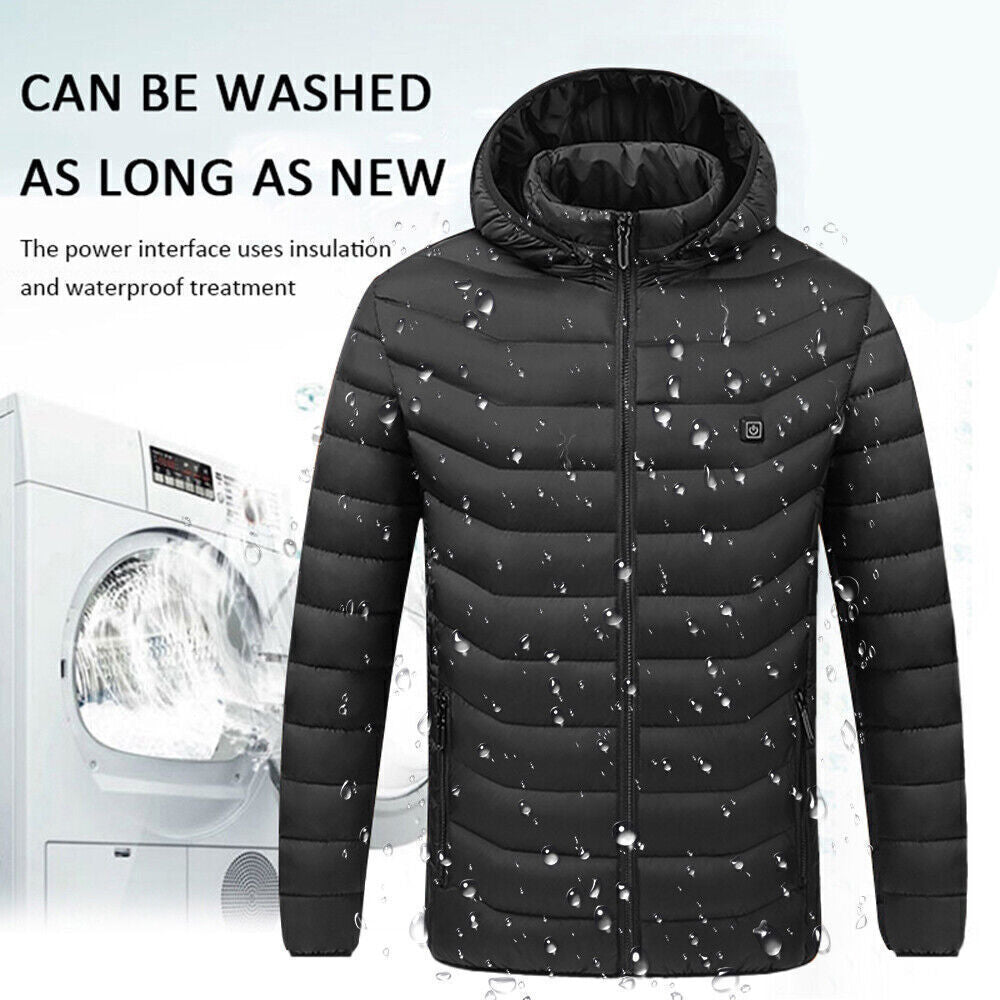 USB Heated Jacket for Men and Women - Electric Winter Coat with Heating Pad for Body Warmth