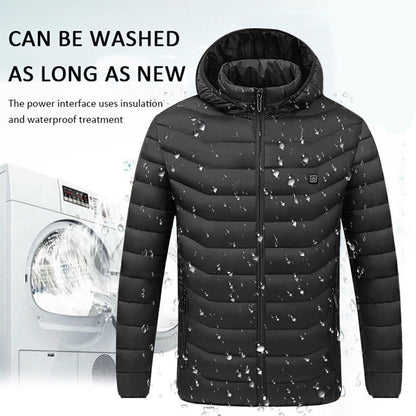 USB Heated Jacket for Men and Women - Electric Winter Coat with Heating Pad for Body Warmth