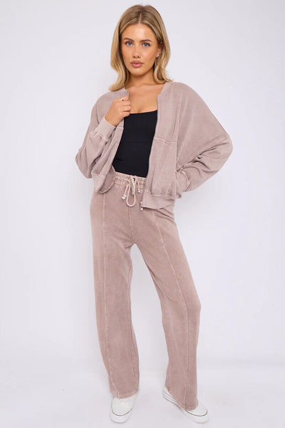 Women Bomber Oversize Baggy 2 Piece Lounge Wear Casual Set Ladies Suit Tracksuit