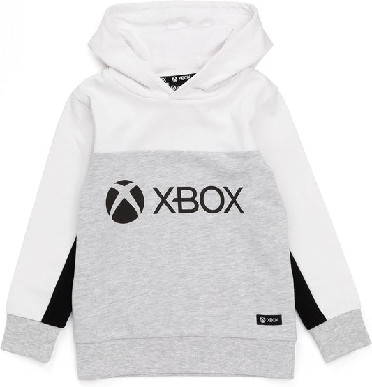 Hoodie for Boys & Girls | Kids White Grey Game Console Logo Hooded Sweatshirt | Childrens Gamers Jacket Clothing Merchandise
