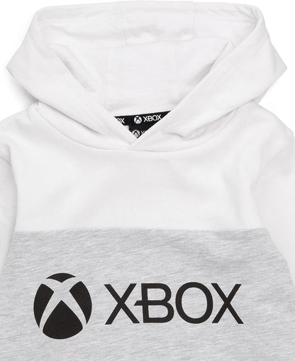 Hoodie for Boys & Girls | Kids White Grey Game Console Logo Hooded Sweatshirt | Childrens Gamers Jacket Clothing Merchandise